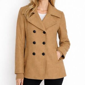Patrizia Pepe Firenze Tan Pea Coat Size 44 Medium